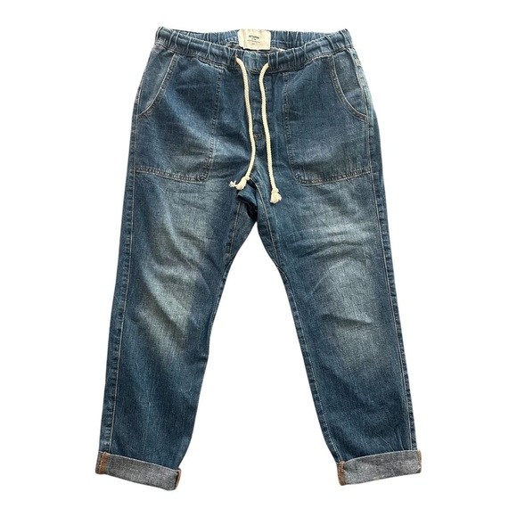 One Teaspoon Shabbies High Waist Drawstring Boyfriend Denim Jeans Sz: L - Picture 2 of 10